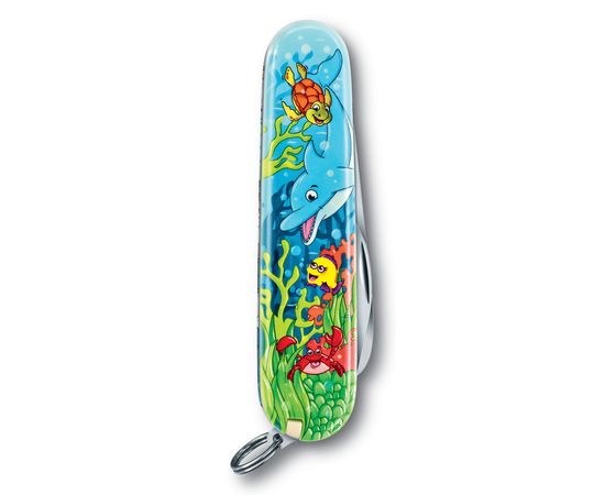  Нож перочинный Victorinox My First Victorinox Dolphin Edition (0.2373.E1) 84мм 9функций голубой/рисунок карт.коробка 