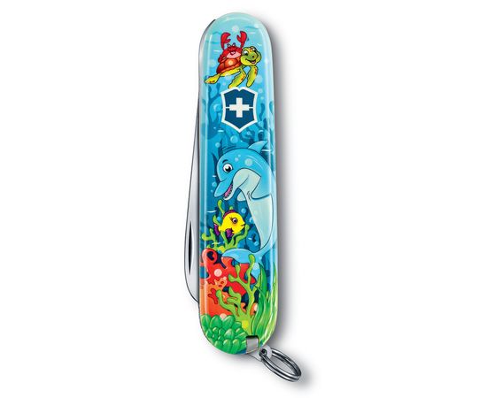  Нож перочинный Victorinox My First Victorinox Dolphin Edition (0.2373.E1) 84мм 9функций голубой/рисунок карт.коробка 