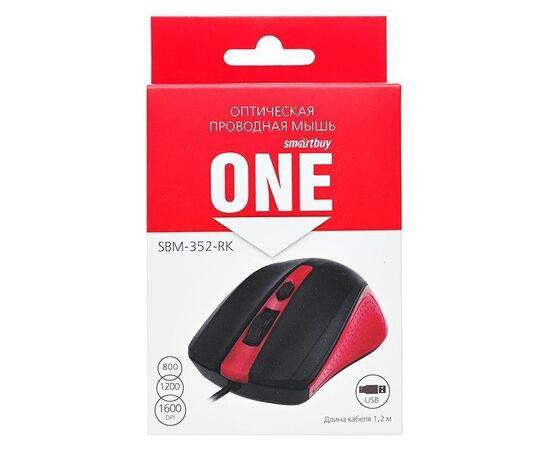  Мышь оптическая Smart Buy SBM-352-RK ONE (red/black) 