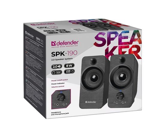  Компьютерная акустика Defender SPK-190 2.0 (black)(133946) 