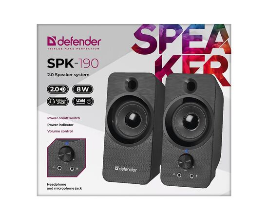  Компьютерная акустика Defender SPK-190 2.0 (black)(133946) 