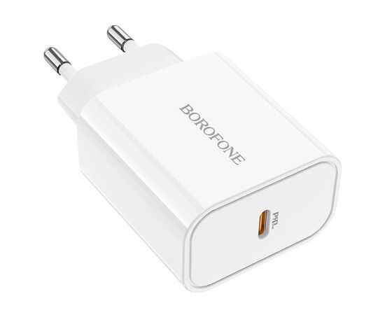  Адаптер Сетевой Borofone BA57A Easy Speed 1TYPE-C/5V/2.1A PD20W (white) (207926) 
