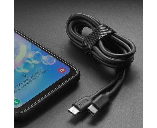  Дата-кабель USB-C - USB-C, 3A, 1.2м, черный, Deppa, 72302 