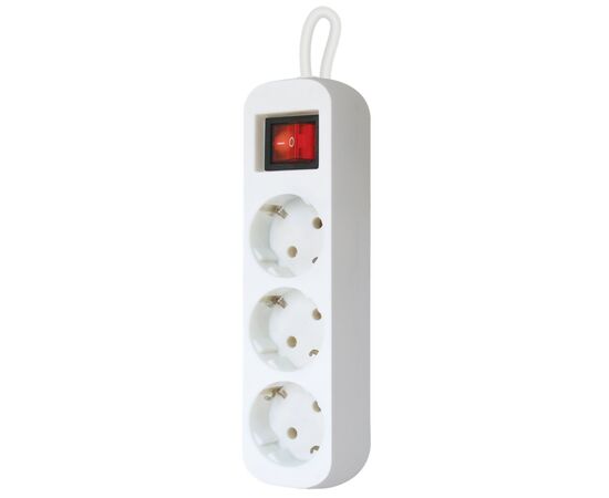 Удлинитель электрический Defender S318, 3 гнезда, с заземлением, 1.8 м (white) (205927) 