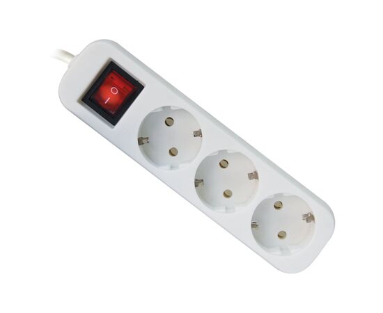  Удлинитель электрический Defender S318, 3 гнезда, с заземлением, 1.8 м (white) (205927) 