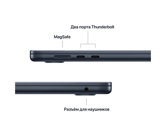  Ноутбук Apple MacBook Air 15 (MQKX3ZP/A) Midnight (M2/8Gb/512Gb SSD/noHDD/noDVD/VGA int/MacOS) (английская клавиатура) 