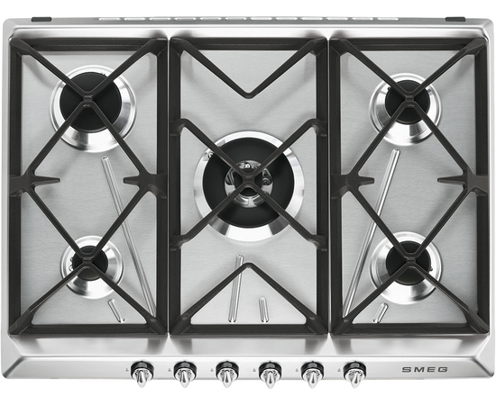 Варочная панель SMEG SR975XGH Victoria газ, 70см, нерж матовая 