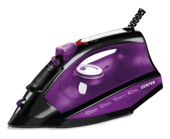  Утюг Centek CT-2355 Violet 2500Вт, керамическ подошва, 270мл, паровой удар, самоочистка, капля-стоп 