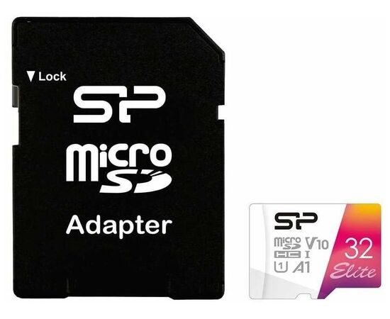  Карта памяти Silicon Power (SP032GBSTHBV1V20SP) microSDHC 32Gb Class10 Elite adapter 