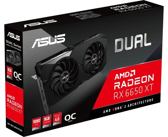  Видеокарта Asus AMD Radeon RX 6650XT (DUAL-RX6650XT-O8G) PCI-E 4.0 8192Mb 128 GDDR6 2447/17500 HDMIx1 DPx3 HDCP Ret 