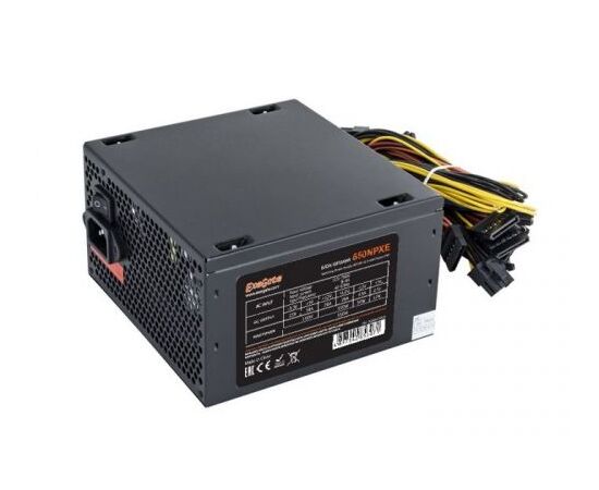  Блок питания ExeGate EX264476RUS-PC 650W 650NPXE(+PFC), ATX, PC, black, 12cm fan, 24+(4+4)p, (6+2)p PCI-E, 3xSATA + кабель 220V 