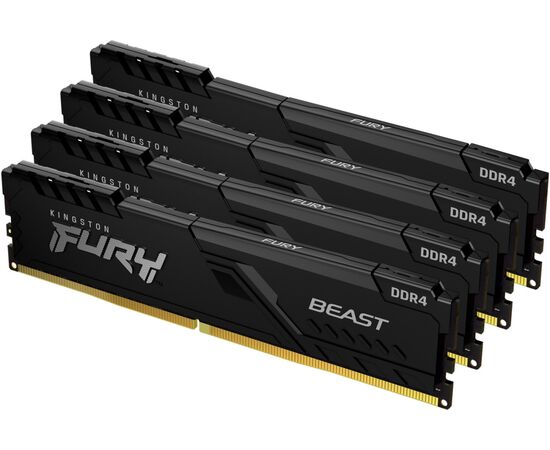  ОЗУ Kingston 32GB 3600MHz DDR4 CL17 DIMM (Kit of 4) Fury Beast Black KF436C17BBK4/32 