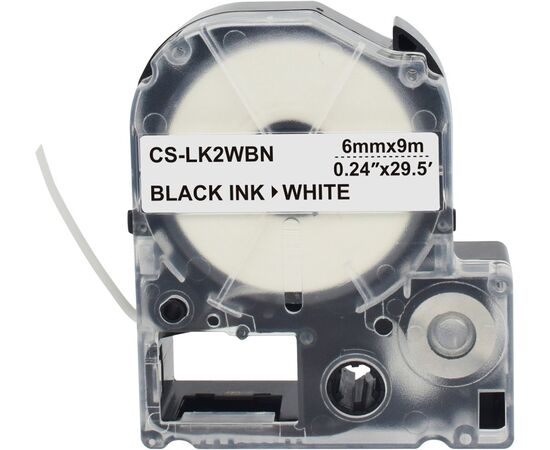  Картридж ленточный Cactus CS-LK2WBN черный для Epson LW300/LW400/LW700/LW600P/LW1000P/K400/Z700/Z900 
