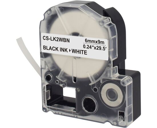  Картридж ленточный Cactus CS-LK2WBN черный для Epson LW300/LW400/LW700/LW600P/LW1000P/K400/Z700/Z900 