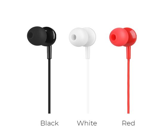  Наушники внутриканальные HOCO M14 Inital Sound, микрофон, кабель 1.2м, цвет: чёрный (1/30/300) 