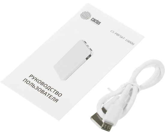  Power bank Cactus CS-PBFSKT-10000 10000mAh 2.1A 2xUSB белый 