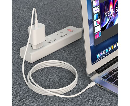  Кабель USB-C HOCO X51 High-power Type-C - Type-C, 5A, 1 м, белый 
