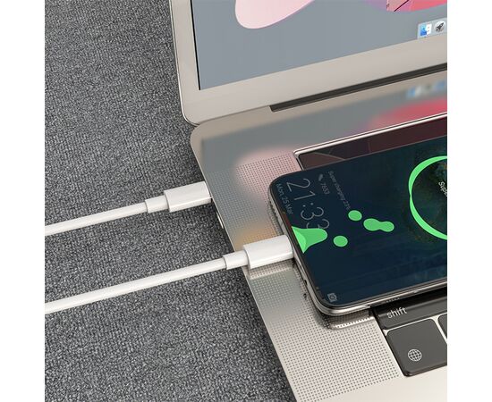 Кабель USB-C HOCO X51 High-power Type-C - Type-C, 5A, 1 м, белый 