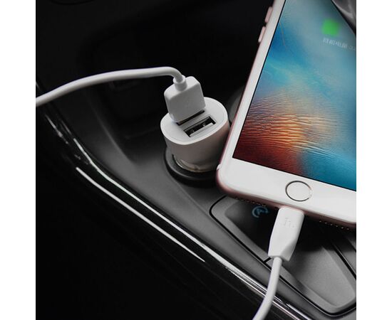  Автомобильное зарядное устройство HOCO Z2A, 2xUSB, 2.4A, белый 