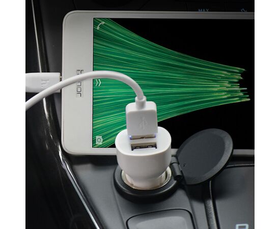  Автомобильное зарядное устройство HOCO Z2A, 2xUSB, 2.4A, белый 
