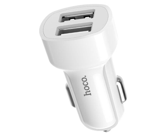  Автомобильное зарядное устройство HOCO Z2A, 2xUSB, 2.4A, белый 
