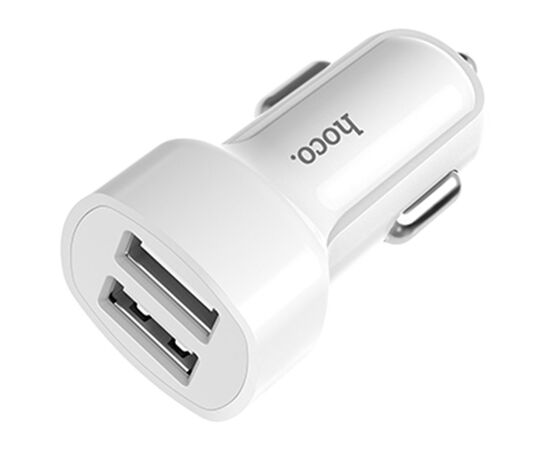  Автомобильное зарядное устройство HOCO Z2A, 2xUSB, 2.4A, белый 