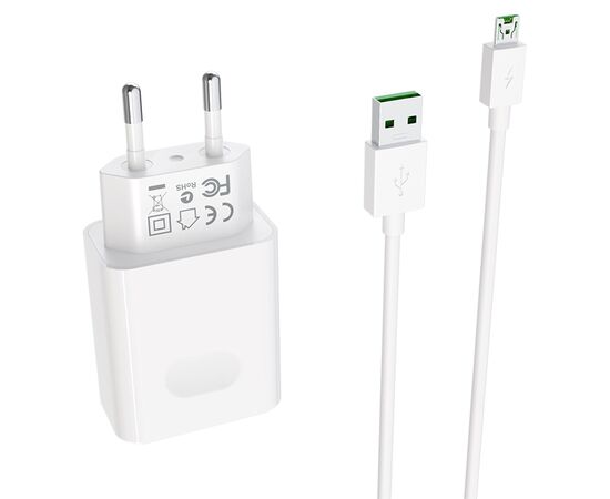  Сетевое зарядное устройство BOROFONE BA32A Bright power 1xUSB с Кабелем USB - Micro, 3A, 18W, белый 