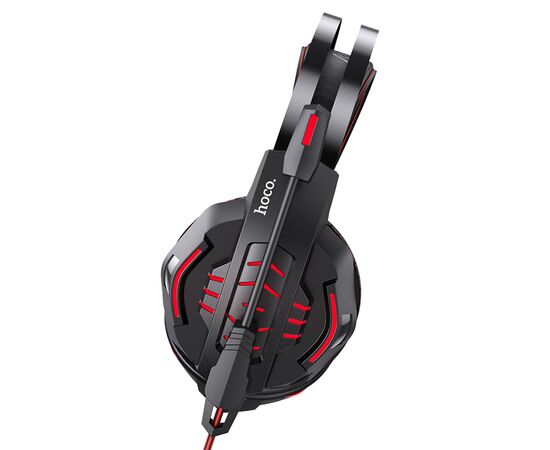  Проводные наушники HOCO W102 Cool tour gaming, USB+Jack 3.5mm, красный 