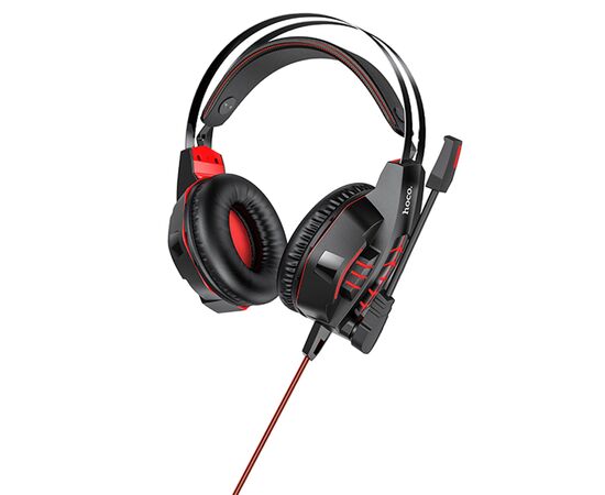  Проводные наушники HOCO W102 Cool tour gaming, USB+Jack 3.5mm, красный 