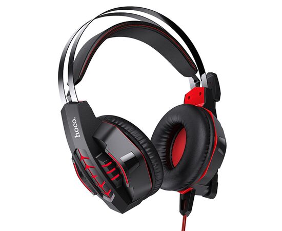  Проводные наушники HOCO W102 Cool tour gaming, USB+Jack 3.5mm, красный 