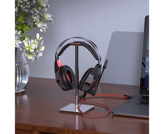  Проводные наушники HOCO W102 Cool tour gaming, USB+Jack 3.5mm, красный 