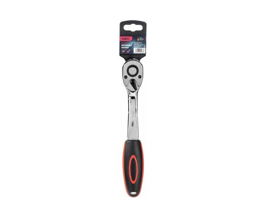  Ключ-трещотка DELI DL2522 (104476) 1/2", длина 254 мм. трещотка 72T, шестерня Cr-Mo, быстросъемная 
