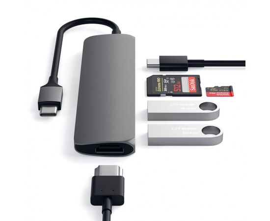  Док-станция Satechi Type-C Slim Multiport Adapter V2 Sliver 