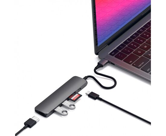  Док-станция Satechi Type-C Slim Multiport Adapter V2 Sliver 