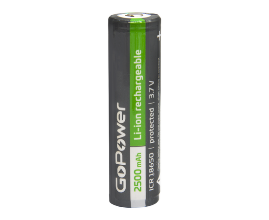  Аккумулятор Li-ion GoPower 18650 BL1 3.7V 2500mAh с защитой выс.конт. (1/6/120) 