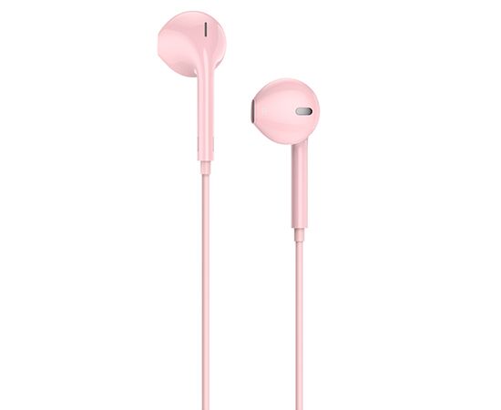  Проводные наушники HOCO M55 Memory, Jack 3.5mm, 1.2 м, розовый 