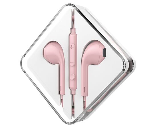  Проводные наушники HOCO M55 Memory, Jack 3.5mm, 1.2 м, розовый 