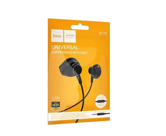  Проводные наушники с микрофоном вкладыши Hoco M125 Smart Jack 3,5  (black) (225404) 