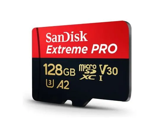  MicroSD  128GB  SanDisk Class 10 Extreme Pro A2 V30 UHS-I U3 (200 Mb/s) + SD адаптер 