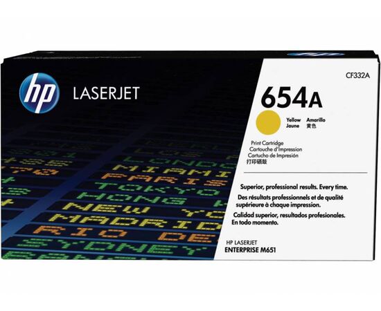  Картридж лазерный HP 654A CF332A желтый (15000стр.) для HP CLJ Ent M651n/M651dn/M651xh/M680dn/M680f 