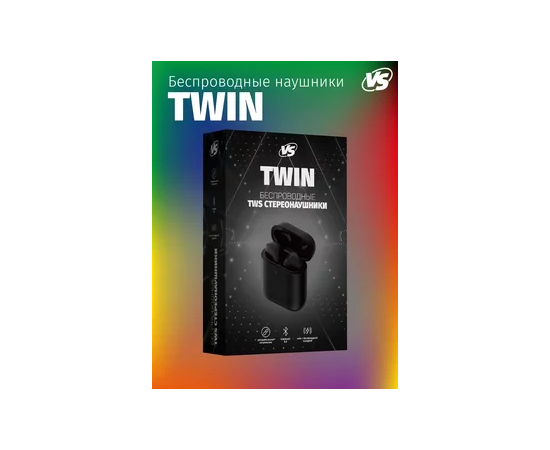  Наушники VS TWS вкладыши TWIN черные автосопряжение 