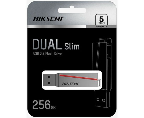  USB-флешка HIKSEMI Dual Slim HS-USB-E307C/256G/U3 256Gb, USB3.2/Type-C 