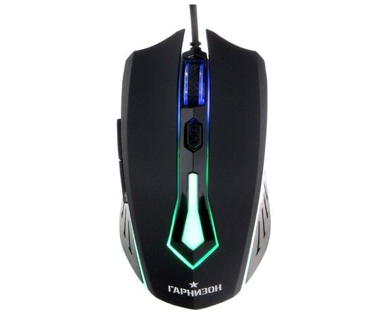  Мышь игровая Гарнизон GM-700G, "Алкес", Black, USB, софт тач, 1600 dpi, 5 кн.+колесо-кнопка 