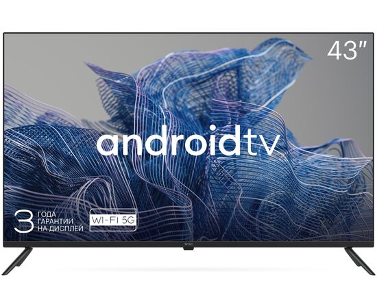  43" Телевизор KIVI 43U740NB черный 3840x2160, Ultra HD, 100 Гц, WI-FI, SMART TV, Android TV 