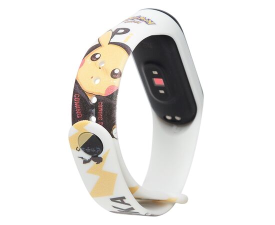  Ремешок WB01  для Xiaomi Mi Band 3/Mi Band 4 / Браслет для смарт-часов с рисунком, Пикачу / цвет, белый 