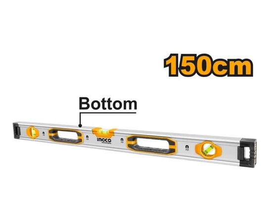  Уровень пузырьковый Ingco HSL38150M 150 см, 3 уровня с мощными магнитами 