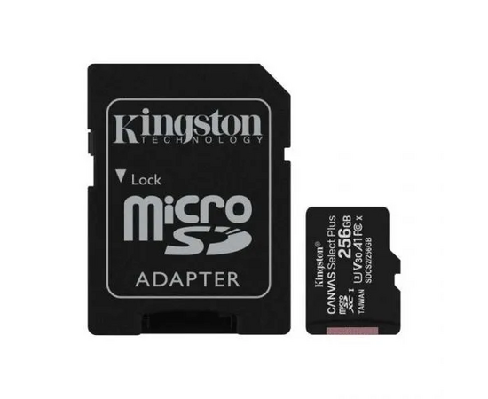  MicroSDXC  256GB  Kingston Class 10 Canvas Select Plus A1 (100 Mb/s) + SD адаптер 