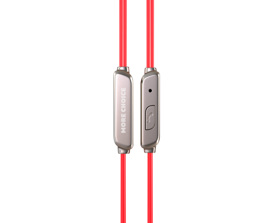  Наушники вакуумные AUX разъём с МК без рег.громкости длина 1.2м More choice G51 (Red) 