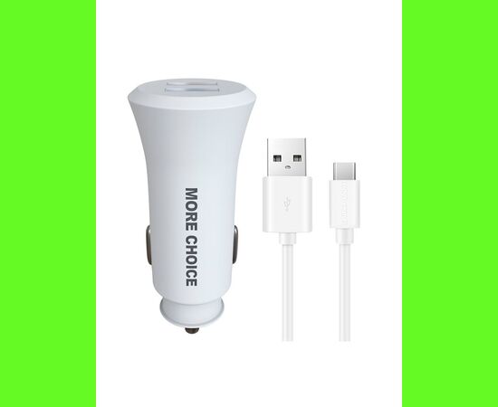  АЗУ 2USB 2.4A для Type-C More choice AC23a (White) 