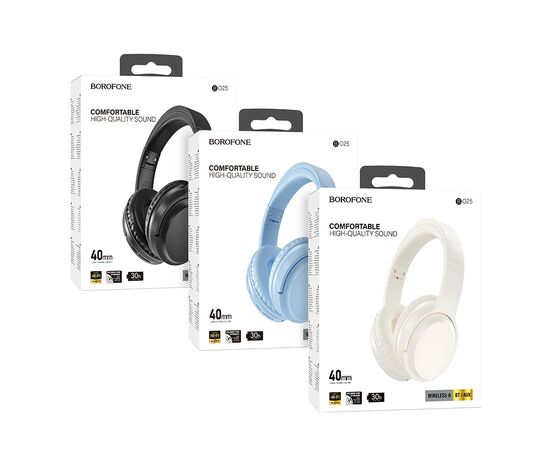  Bluetooth-наушники полноразмерные Bluetooth 5.3 300mah Borofone BO25 Rhyme (Blue) 